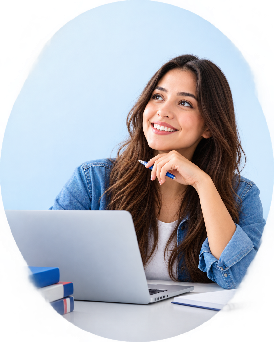 Estudiante preparándose para aprender inglés